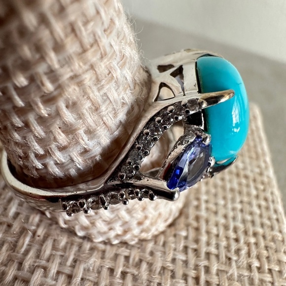Turquoise, Tanzanite and CZ Ring by Colleen Lopez - Picture 6 of 9